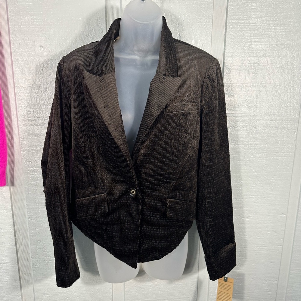 Democracy Brown Casual Women’s Long Sleeve Button Front Blazer Size Small NWT